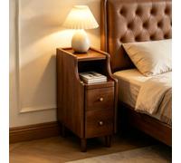 kumamart Multi-Drawer Gap Nightstand Solid Wood Narrow Bedroom Side Cabinet