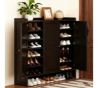 kumamart Narrow Shoe Cabinet with Doors - Rack For Entryway, Hallway & Foyer | Multifunctional Hidden Shoes Stand with Dustproof Design(Three,107)