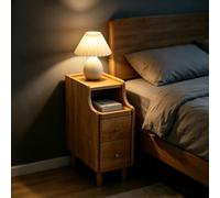 kumamart Narrow Side Table Gap Nightstand Solid Wood Bedroom Storage Shelf