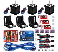 kuman Kit de Controlador CNC 3 Ejes para Impresora 3D - Shield GRBL, Placa R3, 3 Motores Nema 17, 4 Drivers DRV8825 con Disipadores y Cable USB - Compatible con Arduino