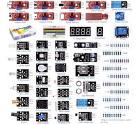 Kuman Kit de sensor Arduino Raspberry Pi, 37 en 1 proyectos de robot Kit de inicio con tutoriales para Arduino UNO RPI 3 2 Model B + K5 para Arduino Raspberry pi Sensor Kit