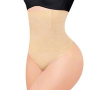 KUMAYES Braga Faja Reductora Mujer Vientre Plano Moldeadora sin Costuras de Cintura Alta Thong String Invisible Abdomen Shapewear