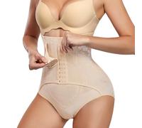 KUMAYES Braguitas Moldeadoras para Mujer Shapewear Braga Faja Reductora Body Shaper Faja Postparto Control de Barriga (FR/ES, Letras, XL, Regular, Regular, Beige)