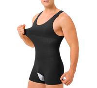 KUMAYES Camiseta Compresión Hombre Chaleco Faja Reductora Hombre Adelgazantes Full Body Shaper Fajas (FR/ES, Letras, S, Regular, Regular, Negro)