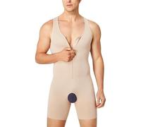 KUMAYES Camiseta Compresión Reductora Hombre Adelgazante Camiseta De Tirantes Abdomen Cintura Body Shaper Fajas De Una Pieza Para Hombre (Beige, XL-XXL)
