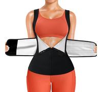 KUMAYES Fajas Reductoras Abdomen Mujer Chaleco Sauna Deportivo Adelgazantes Abdominal Compresion Sudoración para Deporte Fitness (Negro, S)