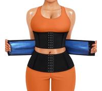 KUMAYES Fajas Reductoras Mujer Abdomen Sweat Sauna Waist Trainer Faja Lumbar Deportiva Deporte Adjustable para Deporte Fitness Postparto (Negro, Small)
