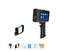 KUMIAN Impresora de Etiquetas de 12,7 mm Impresora de inyección de Tinta de Mano Inteligente Qr Código de Lote de Barras Máquina de codificación de Logotipos for Vidrio(Printer with 1 Ink)