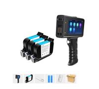 KUMIAN Impresora de Etiquetas de 12,7 mm Impresora de inyección de Tinta de Mano Inteligente Qr Código de Lote de Barras Máquina de codificación de Logotipos for Vidrio(Printer with 3 Ink)