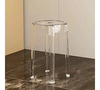 KUMIAO Taburete alto apilable transparente para interiores y bares, repuesto de silla de café de acrílico transparente de 18 pulgadas, perfecto para reuniones familiares y decoración de sala de estar