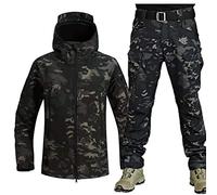 KUMIAO Traje de camuflaje militar impermeable para hombre, con chaqueta y pantalones tácticos, Softshell, Camuflaje C., small