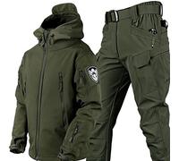 KUMIAO Traje de Uniforme Militar de Camuflaje Impermeable - Conjunto de Chaqueta y Pantalón Táctico para Hombre, Trajes Softshell Militares para Ropa de Combate del Ejército Traje Militar