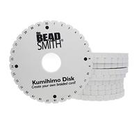 Kumihimo - Beadsmith - Disco trenzado redondo de 6 pulgadas, instrucciones adicionales, blanco, KD604