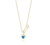 KummerSaprk Collar de seguridad con clip para mujer, gargantilla dorada de moda, collar de cadena gruesa, pines de seguridad con dije de corazón, regalos de seguridad para mujer, Adjustable, Metal, No