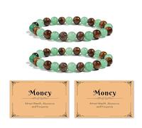 KummerSaprk Pulseras de dinero para mujer, pulsera de protección de buena suerte, pulsera de atracción de dinero, pulsera ajustable con cuentas para regalos, L, Piedra, No es una piedra preciosa