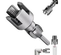 kumosaka 4-in-1 Water Pipe Wrench, Integrated Internal & External Pipe Threading Tool, Pipes Tapping and Threading Tool for 1/2'' & 3/4'' Pipes, Electric Drill Compatible PVC Threader