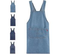 kumosaka Adult Jour Apron - Lightweight Cotton Apron with Front Pocket, Jean Kitchen Aprons for Men Women