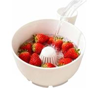 kumosaka Automatic Vegetable and Fruit Washing Basket, 3D-Printed Hydro Bowl, Multipurpose Rinse Drain Basket, Spinner Bowls, Portable Fruit Cleaning Drain Tool for Home Kitchen