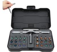 kumosaka DIY Screwdriver 24 in 1, 24 in 1 Screwdriver Set, 24 In 1 Multi bit Magnetic Screwdriver Set, Detachable T Ratchet Handle for Professionals, DIY, Work and Maintenance