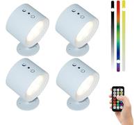 kumosaka Glowright Lights, 3 Color Temperatures & Magnetic 360° Rotation Cordless, 7 Colors Adjustable Light, Rechargeable RGB Wall Lights for Home/Office/Studio
