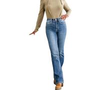kumosaka Holy Grail Tummy Control Bootcut Jeans, Judy Blue Bootcut Jeans, Women's High Waisted Jeans Stretchy(Blue Nine Points,M)