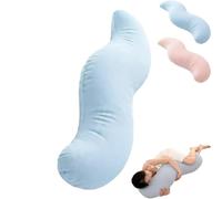 kumosaka Pea Pod Body Pillow for Side Sleeper, Body Cooling Pillow, Soft and Supportive Pillows for Arms, Hips & Knees, Skin-Friendly Washable Cover