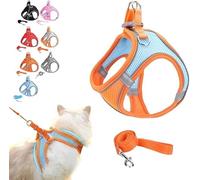kumosaka Stimulicat Cat Harness, Escape Proof Soft Mesh Vest for Outdoor Cats, Adjustable & Lightweight with Reflective Strips, No Choke No Pull Escape Proof