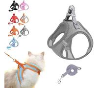 kumosaka Stimulicat Cat Harness, Escape Proof Soft Mesh Vest for Outdoor Cats, Adjustable & Lightweight with Reflective Strips, No Choke No Pull Escape Proof