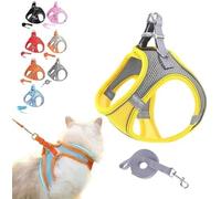 kumosaka Stimulicat Cat Harness, Escape Proof Soft Mesh Vest for Outdoor Cats, Adjustable & Lightweight with Reflective Strips, No Choke No Pull Escape Proof