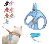 kumosaka Stimulicat Cat Harness, Escape Proof Soft Mesh Vest for Outdoor Cats, Adjustable & Lightweight with Reflective Strips, No Choke No Pull Escape Proof