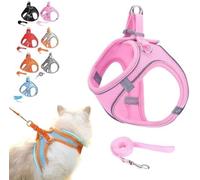 kumosaka Stimulicat Cat Harness, Escape Proof Soft Mesh Vest for Outdoor Cats, Adjustable & Lightweight with Reflective Strips, No Choke No Pull Escape Proof
