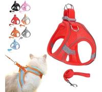 kumosaka Stimulicat Cat Harness, Escape Proof Soft Mesh Vest for Outdoor Cats, Adjustable & Lightweight with Reflective Strips, No Choke No Pull Escape Proof