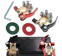 KUMSODE 2 Piezas Bornes Terminales Rápidos Bateria Positivo y Negativo Coche de Poste Bornas de Batería 12v/24v Rapido de Liberación Coche M8 Tipo Para Auto,Barco,Moto,Camion