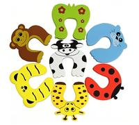 KUMSODE 7 Piezas Cerraduras de Seguridad para Niños, Tope Espuma Protector Dedos Puerta Bebe Tope Clip Protector Prevenir Lesiones de Golpe Seguro Puertas Protector Puerta Dedos Protector para bebés