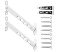 KUMSODE Restrictor de Ventana Ajustable, 2 Piezas Limitador Apertura Ventanas con Cerradura, Restrictor de Ventilación de Ventana en Acero Inoxidable, para la Mayoría de las Ventanas