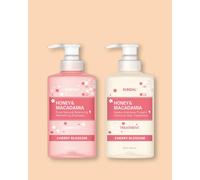 KUNDAL Champú y bálsamo capilar Miel y Macadamia Honey & Macadamia Shampoo + Treatment Set Cherry Blossom - 500 ml, 500 ml