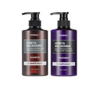KUNDAL - Honey & Macadamia Nature Shampoo + Treatment - 500ml Set - White Musk