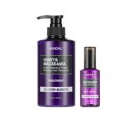 KUNDAL - Honey & Macadamia Protein Hair Treatment - 500ml + Hair Serum - 100ml Set - Cherry Blossom