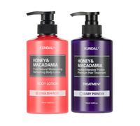 Kundal - Honey & Macadamia Protein Hair Treatment Baby Powder + Pure Body Lotion English Rose Set