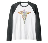 Kundalini Despertar Símbolo Espiritual Meditación Yoga Arte Camiseta Manga Raglan