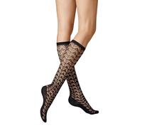 KUNERT Ajour Fashion Calcetines hasta la Rodilla, Ébano 1541, 35-38 Mujeres