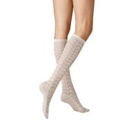 KUNERT Ajour Fashion Calcetines hasta la Rodilla, Lino 1542, 35-38 Mujeres