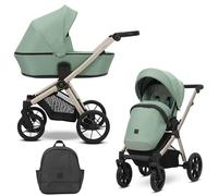 Kunert BRAV Cochecito 2 en 1+Accesorios: Confort, Seguridad y Practicidad de diseño elegante y funcional, sistema versátil, estructura de aluminio, ligero, fácil de maniobrar, menta