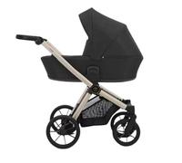 Kunert Brav - Cochecito 2 en 1 para bebé, asiento deportivo, reversible, estructura de aluminio, diseño ligero, cubierta antilluvia, mosquitera portabotellas, cesta mochila (negro)