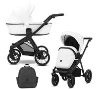 Kunert Brav - Cochecito 2 en 1 para bebé, asiento deportivo, reversible, estructura de aluminio, diseño ligero, cubierta antilluvia, mosquitera portabotellas, cesta mochila (White EcoNero)