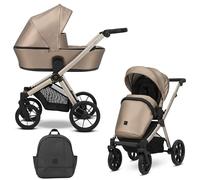 Kunert Brav - Cochecito 2 en 1 para bebé, asiento deportivo, reversible, estructura de aluminio, diseño ligero, cubierta antilluvia, mosquitera portabotellas, cesta mochila (Cappuccino Eco)