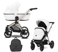 Kunert Brav - Cochecito 2 en 1 para bebé, asiento deportivo, reversible, marco de aluminio, diseño ligero, cubierta para lluvia, mosquitera, portabotellas, mochila (White Eco)