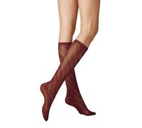 KUNERT Diagonal Crochet Fashion Calcetines hasta la Rodilla, viscosa, Vino 1543, 39-42 Mujeres
