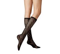 KUNERT Diagonal Crochet Fashion Calcetines hasta la Rodilla, Ébano 1541, 39-42 Mujeres