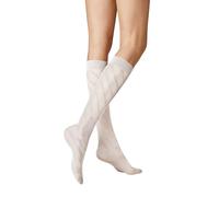 KUNERT Diagonal Crochet Fashion Calcetines hasta la Rodilla, viscosa, Lino 1542, 39-42 Mujeres